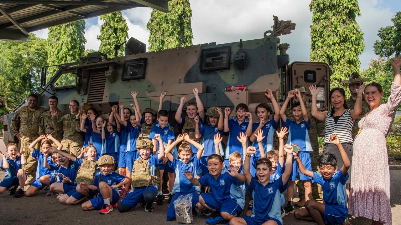 Stuart Park Primary School get special visit by Army Bushmaster | The ...