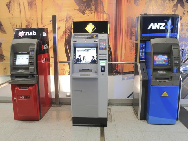 ATM: three of the big four banks' ATMs. Picture: iStock.