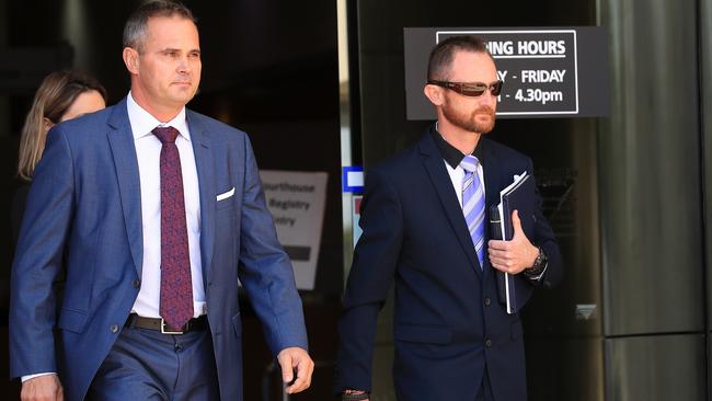 Former army sniper Robert Marchment (right) outside court. Picture: Adam Head