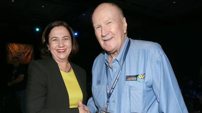 Annastacia Palaszczuk with Bill Ludwig. Picture: Mike Batterham