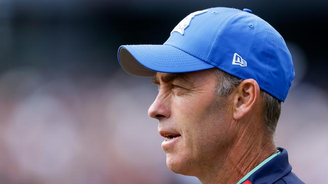 MELBOURNE, AUSTRALIA – MARCH 03: Alastair Clarkson, Senior Coach of the Kangaroos is seen during the 2024 AFL AAMI Community Series match between the St Kilda Saints and North Melbourne Kangaroos at RSEA Park on March 03, 2024 in Melbourne, Australia. (Photo by Dylan Burns/AFL Photos via Getty Images)