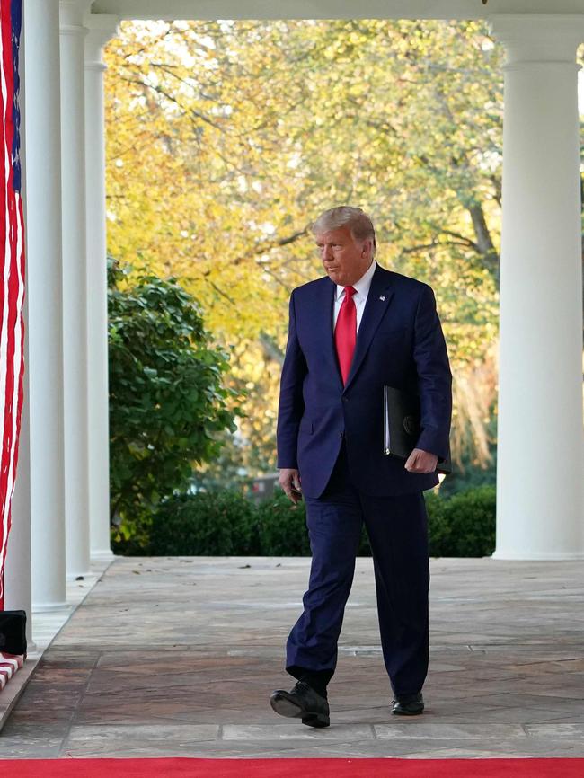 Mr Trump outside the White House. Picture: AFP