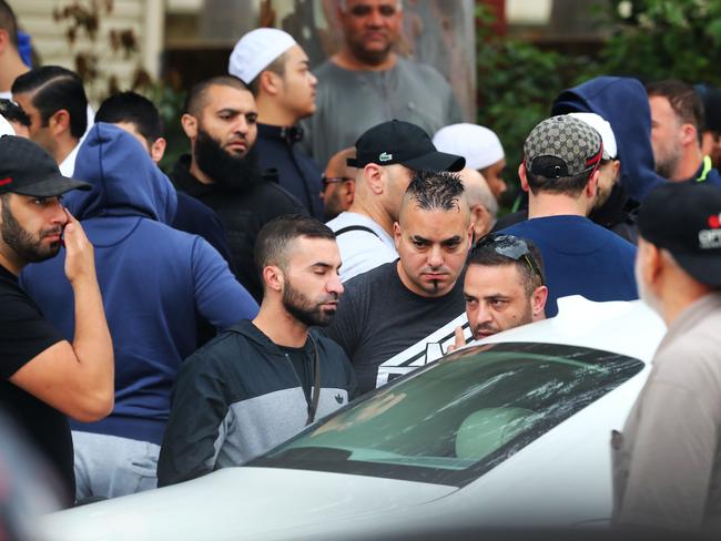 Mourners gather at the funeral of Hamad Assaad.