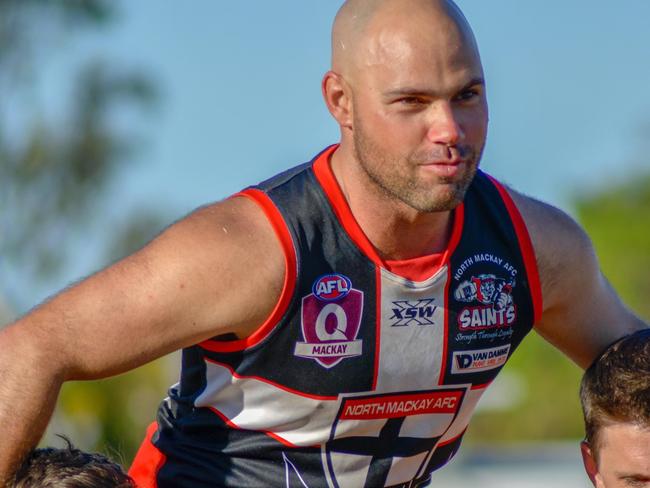 Hard-nosed North Mackay Saints skipper James Gallagher celebrated his 200th senior game for the club with a big win over Bakers Creek.