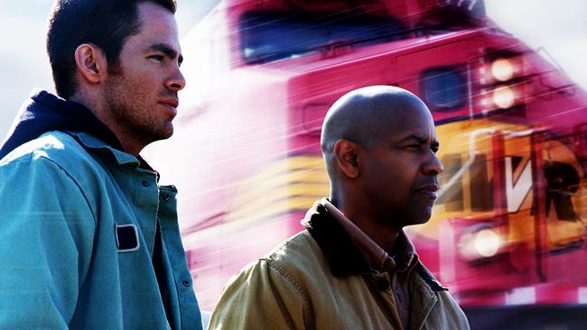 Chris Pine and Denzel Washington in Unstoppable.