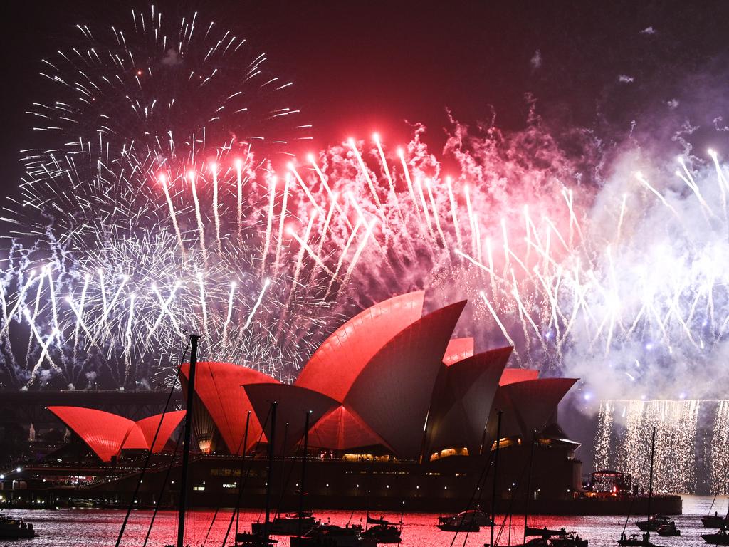 Fireworks explode over the Sydney Harbour Bridge and the Sydney Opera House during New Year's Eve celebrations on January 1, 2020 in Sydney, Australia. Pic: Getty Images