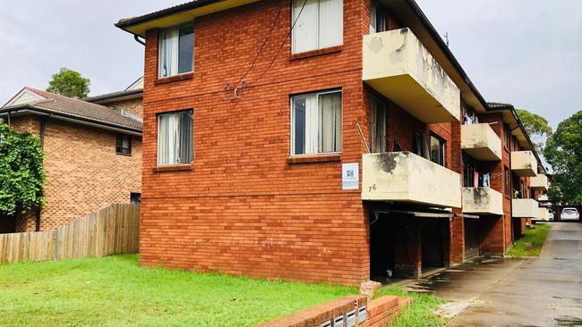 Rent for a unit in this Auburn building has gone by $250 per week over the past year, an increase 83 per cent.