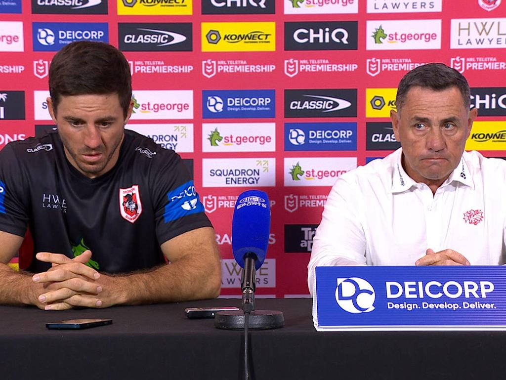 The Dragons vs Roosters press conference.