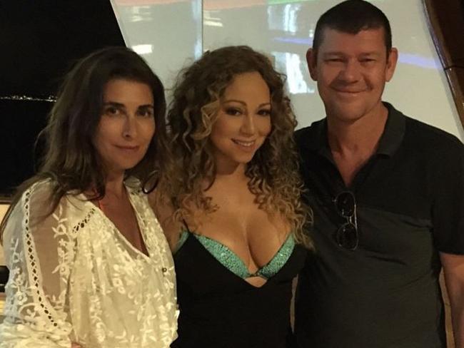 Jodhi Meares with new couple Mariah Carey and James Packer in Italy. Picture: jodhimeares/Instagram