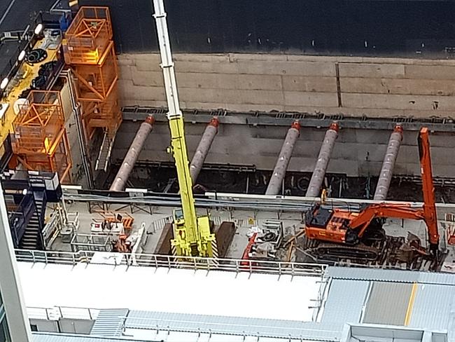 Some city residents have claimed after hours noise from the CRR project has been keeping them awake or waking them up at night, especially from the Albert Street station site which is right next to their building. Picture: Anthony Clarke