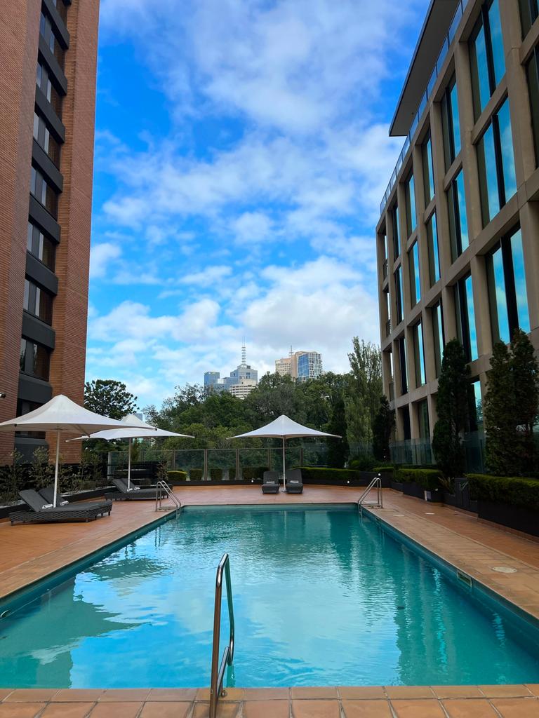 There is an outdoor pool, a gym, restaurant, executive lounge, and other event rooms. Picture: news.com.au