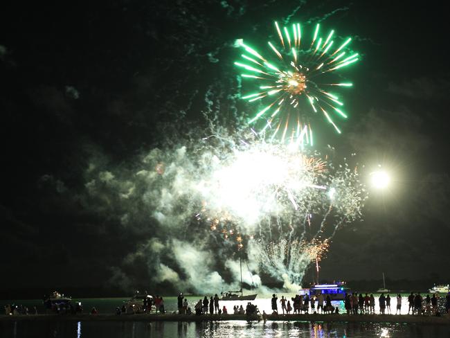 The Labrador New Years Eve Fireworks over the Broadwater. Photo Scott Powick Newscorp