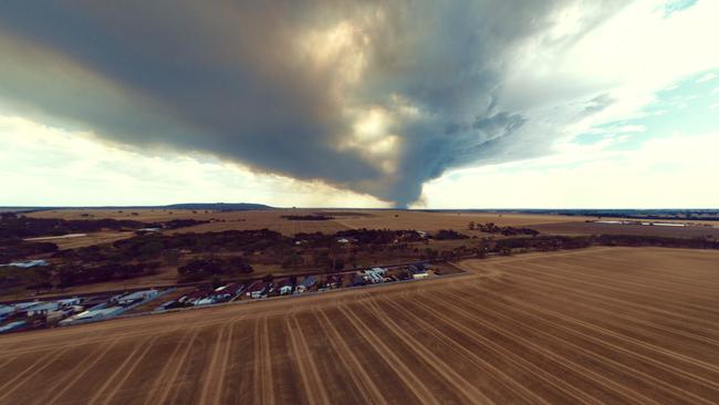 The Little Desert National Park fire, which spread to 65,000ha on Monday. Picture: Supplied by Marty Colbert