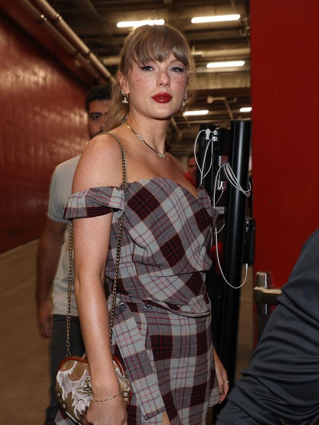 Taylor Swift arrives prior to a game between the Kansas City Chiefs and the New Orleans Saints. Picture: Getty Images