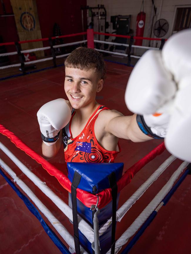 Jay Jones from Seacombe Heights is one of SA's top junior boxers. Picture: Ben Clark