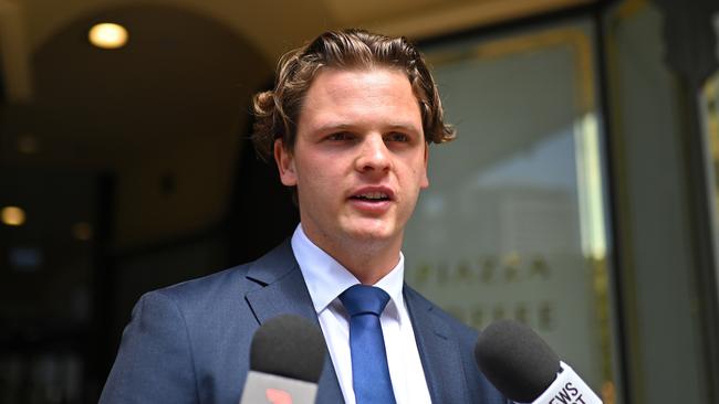 Joshua Wilson speaks to media after his sentence. Picture: NCA NewsWire/Steven Saphore