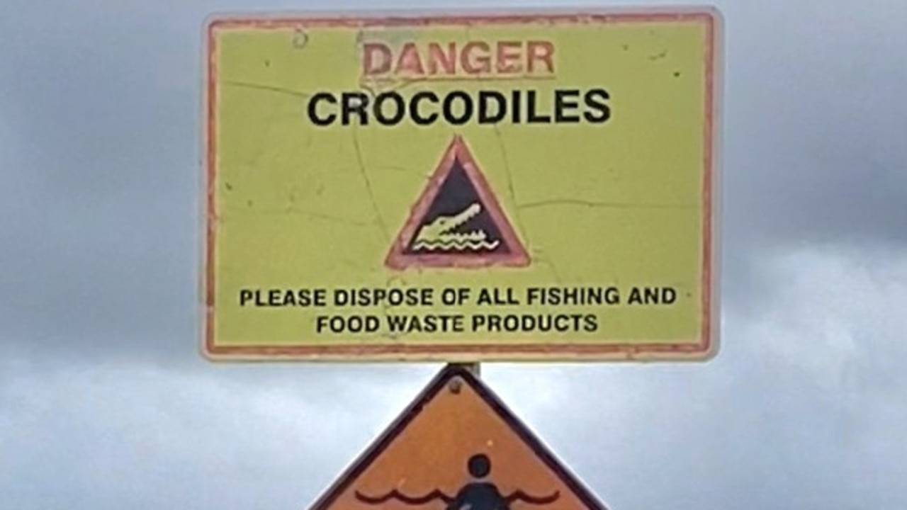 Aurukun Shire Council put out an alert early in 2024 after a large crocodile was spotted near the boat ramp. Picture: Aurukun Shire Council