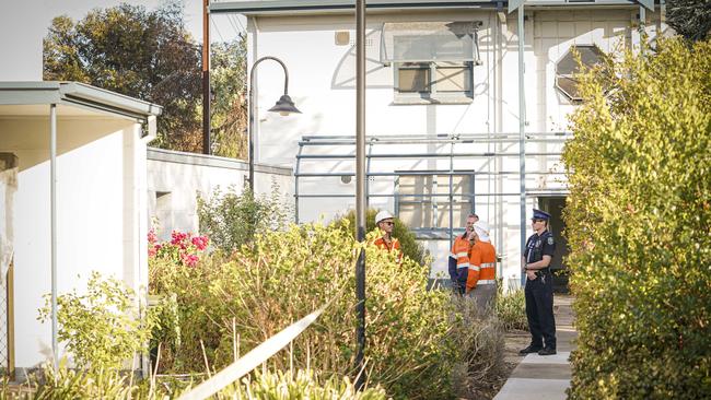 Police and MFS at the scene of an explosion in a unit on Anzac Highway, Camden Park. Picture: AAP/Mike Burton