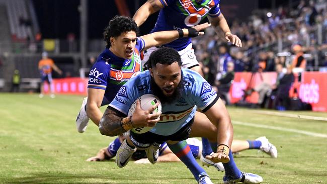 Siosifa Talakai is having the best season of his career at Cronulla. Picture: Bradley Kanaris/Getty Images