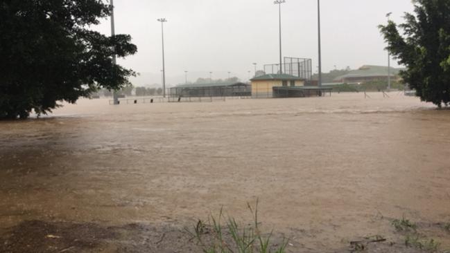 Mudgeeraba football and soccer field underwater. Picture: Megan Birot