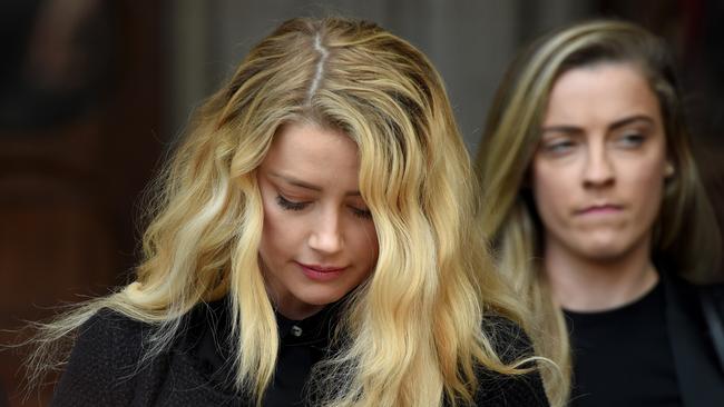 Amber Heard outside the Royal Courts of Justice. Picture: Getty