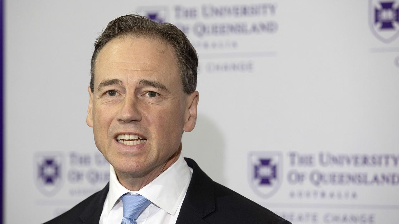 Health Minister Greg Hunt says the government is reserving its right for “no-jab no-entry” style vaccination policies. Picture: NCA NewsWire/Sarah Marshall