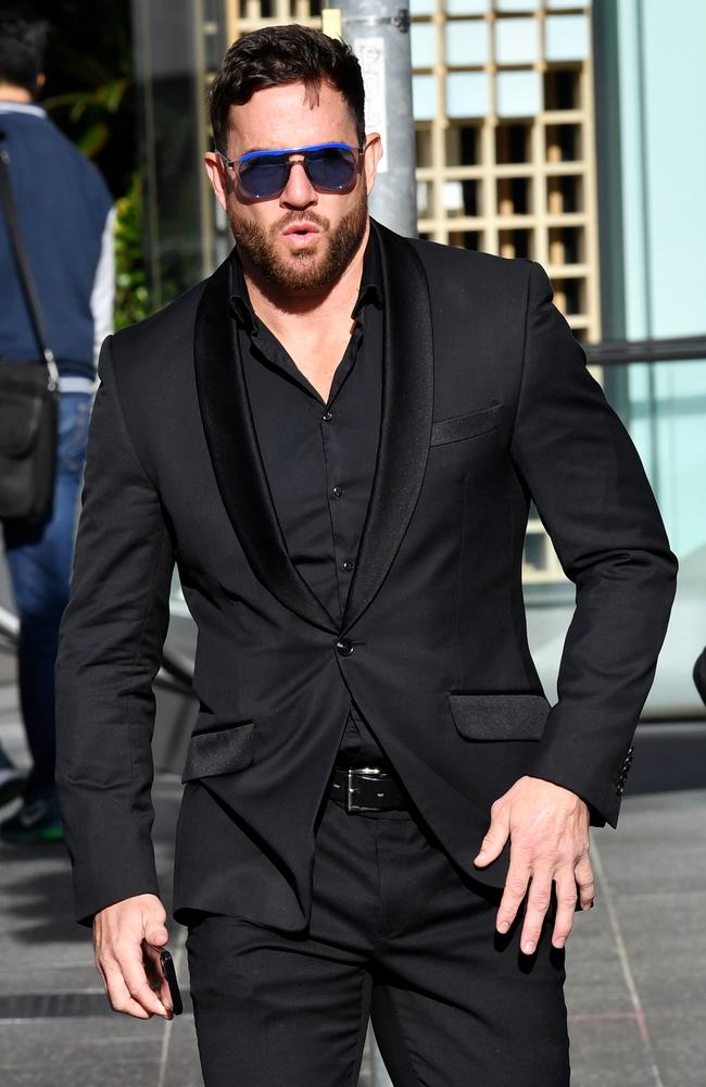 Married At First Sight star Daniel Philip Webb is seen arriving at the Brisbane Magistrates Court.