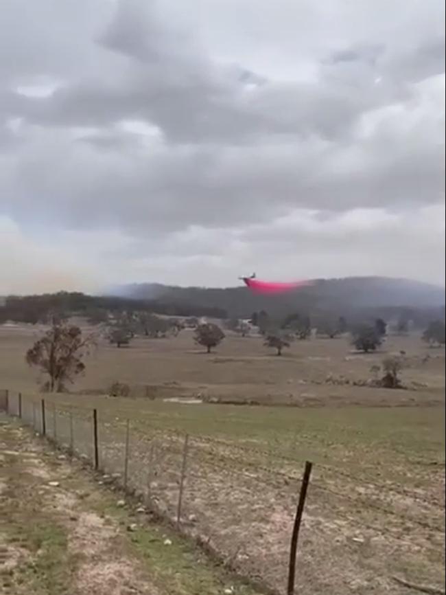 The plane drops its load. Picture: Supplied