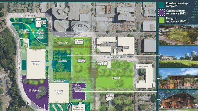 Darwin's Civic and State Square precinct is set to undergo a $145m redevelopment. Map: Supplied