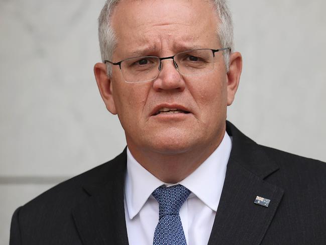 CANBERRA, AUSTRALIA NewsWire Photos JANUARY 19, 2022: Prime Minister Scott Morrison spoke to the media during a press conference held at Parliament House in Canberra.Picture: NCA NewsWire / Gary Ramage