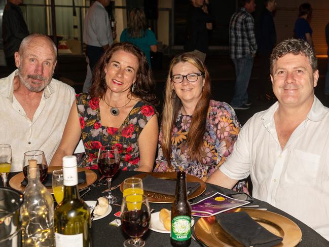Simon Williams, Linda Lorenza, Rebecca Norgate and Garrath Norgate at Dinner on the Runway for Mackay Hospital Foundation, Mackay Airport Friday 8 September 2023 Picture: Michaela Harlow