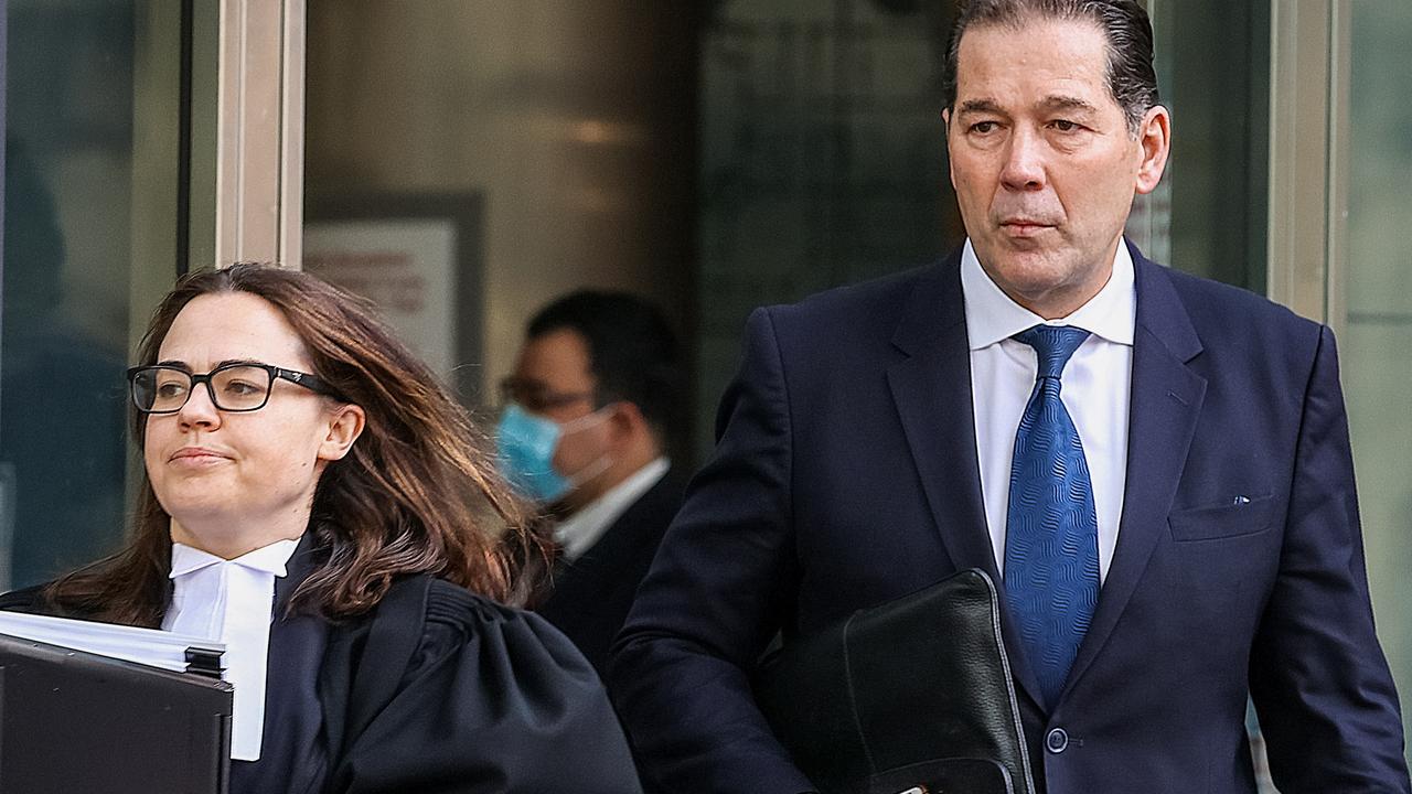 Malcolm Hooper, pictured leaving court with his lawyer Ashleigh Harrold, was convicted of three workplace safety offences after a patient died because of a treatment at his clinic, Oxymed. Picture : NCA NewsWire / Ian Currie