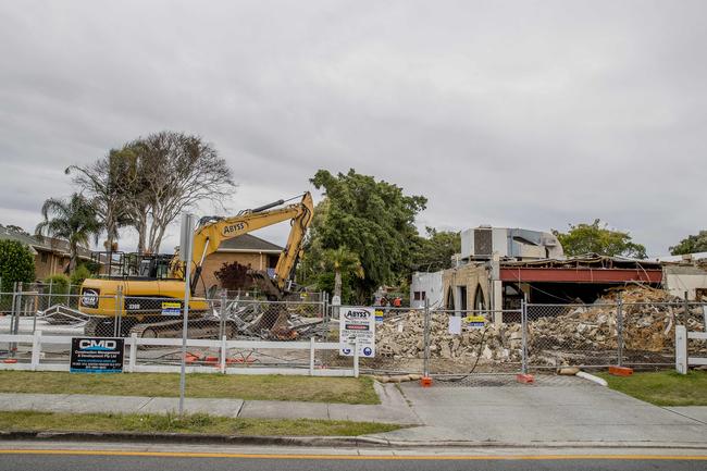 Demolition at the old Cav's Steakhouse location in Labrador. Picture: Jerad Williams