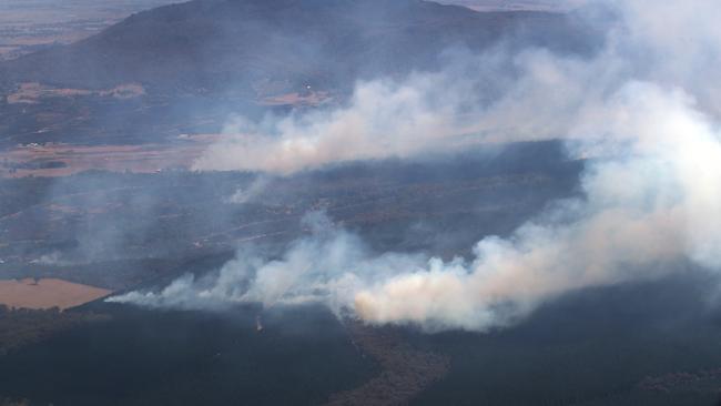 An aerial view of the Beaufort fires. Picture: David Crosling