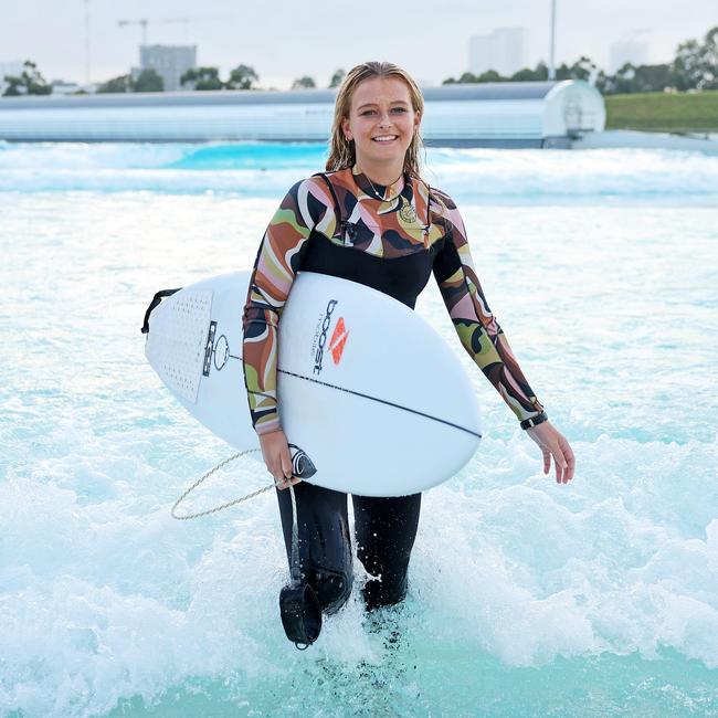 Ruby Trew walking out of the water after a tough session. Picture: Tim Hunter.