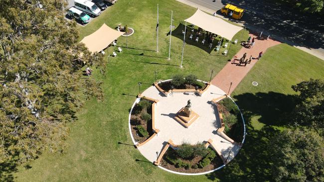 Gladstone's Anzac Park played host to the 54th anniversary celebrations of The Battle of Long Tan on August 18, 2020. Picture: Rodney Stevens DJI Mavic Air 2