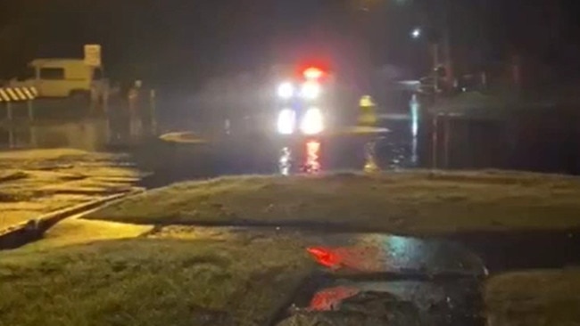 The Caltex Refinery pump failed early in the morning causing fuel and diesel to overflow onto roads. Picture: 2GB