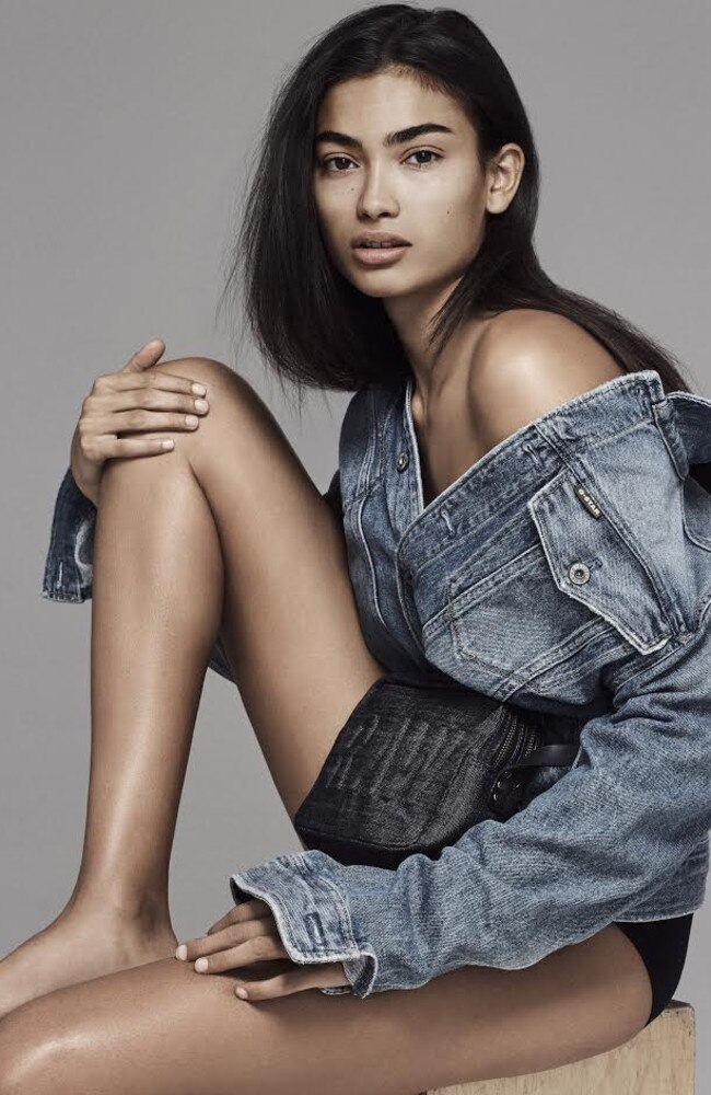 Kelly Gale’s fresh faced look for G-Star. Picture: Supplied