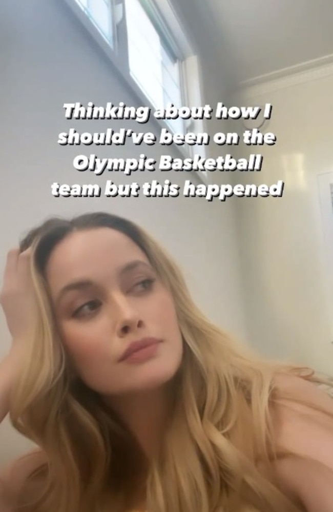 Aussie model in Simone Holtznagel shared a post about how she ‘should have been on the Olympics basketball team’, but a freak accident shattered her dreams. Picture: Instagram/simoneholtznagel