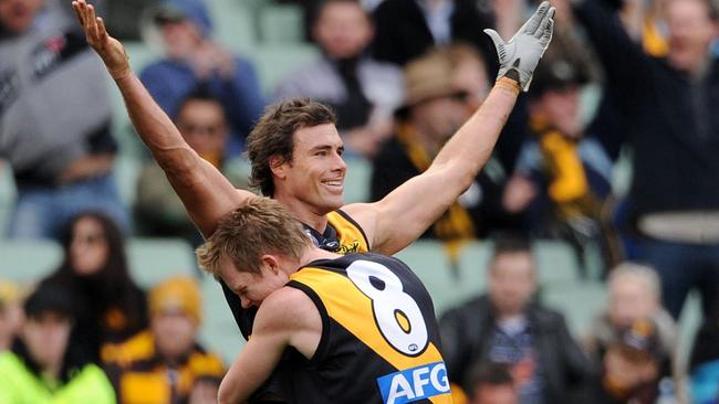 Matthew Richardson with a young Jack Riewoldt during his stunning 2008 season.