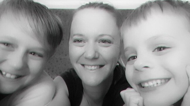 Eight-year-old Cooper (right), picture with his mum Skye and brother Jett(left), drowned at Belfast Aquatics in Port Fairy.