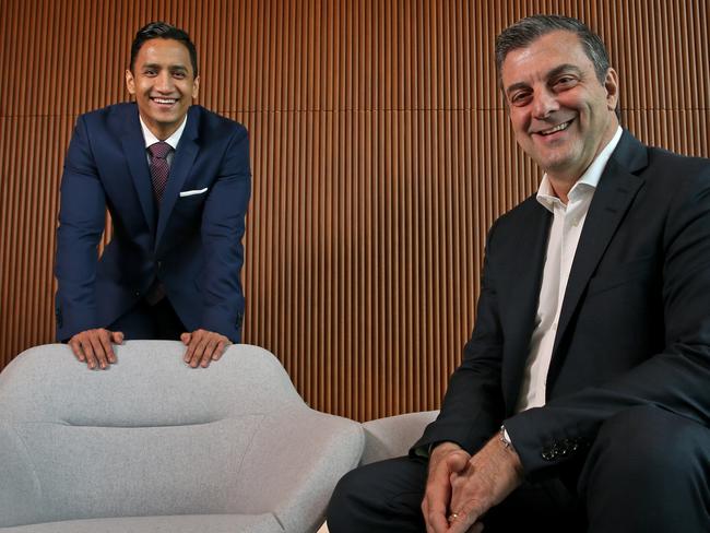 Go West - PWC Managing Partner Joseph Carrozzi (R) with Western Sydney Uni student Sanjaya Thapa who is studying a Bachelor or Property Development and is receiving mentoring from Joseph. Picture: Toby Zerna