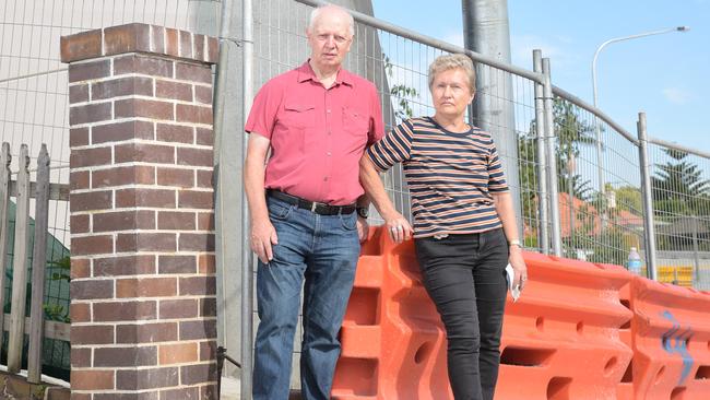 Jozefa Sobski (right) and Malachy Ward near the M4 East tunnels at Haberfield. Picture: Flavio Brancaleone