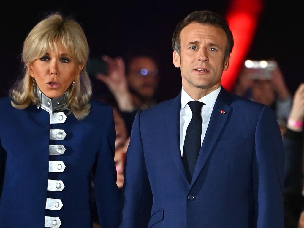 Mr Macron and his wife Brigitte. Picture: Aurelien Meunier/Getty Images