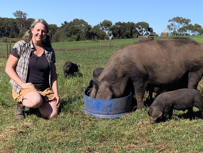 Former academic vegetarian turned pig farmer, butcher and carnivores, Tammi Jonas.