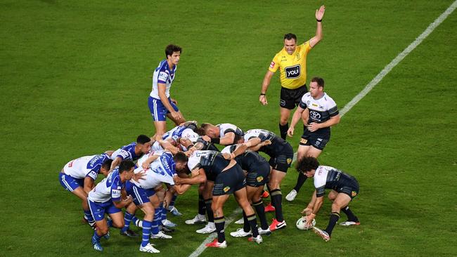 Referees have been urged to be bolder when enforcing the rules around the scrum. Picture: NRL Photos