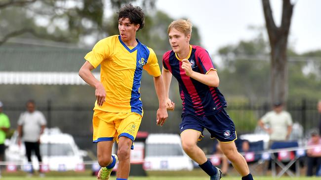 GPS first XI soccer, Brisbane SHS v Toowoomba Grammar. Saturday April 29, 2023. Picture, John Gass
