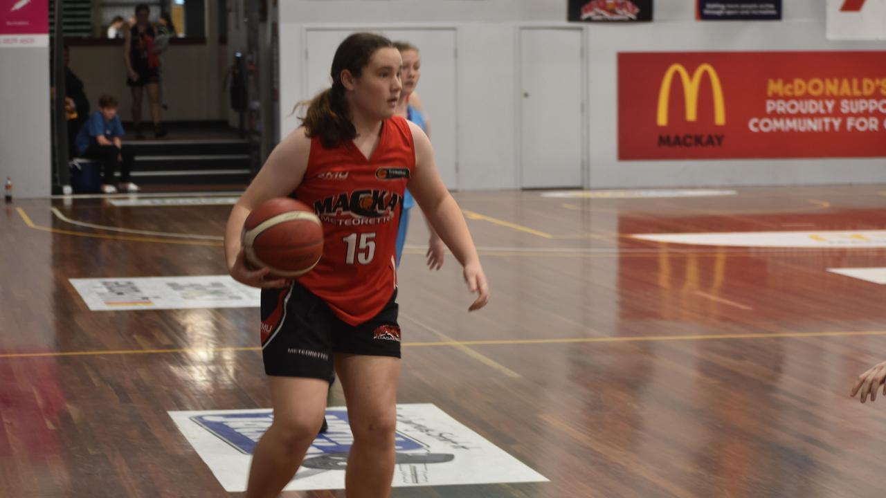 Emmerson Kenny for the Mackay Meteorettes in the U14 State Championship final against Cairns Dolphins in Mackay. Picture: Matthew Forrest