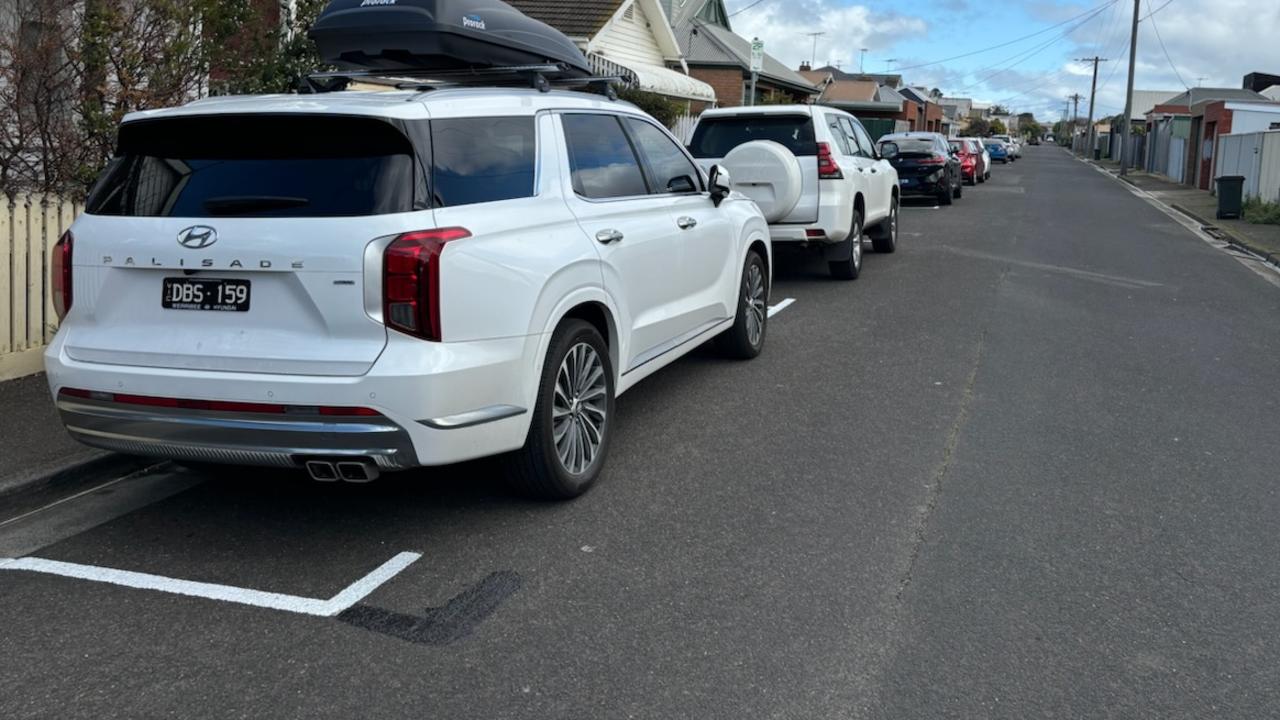 Carparks in Geelong West are shrinking ... as cars get much bigger.