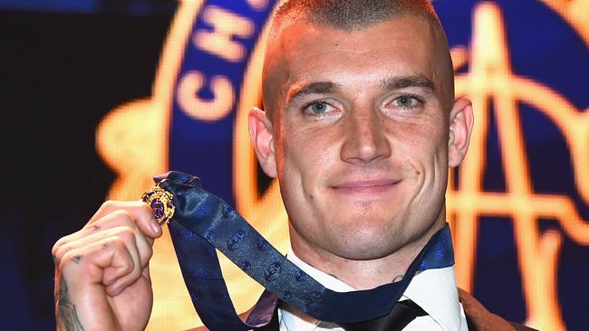 Richmond Tigers Dustin Martin with the 2017 Brownlow Medal. Picture: Quinn Rooney/Getty Images                        <a capiid="98f3dbdcf16d77f5d4f673b7a13a6a55" class="capi-video">Humble Dusty's medal speech</a>